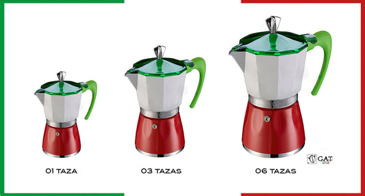 Mokitaly Cafetera Moka - Italiana Tricolor